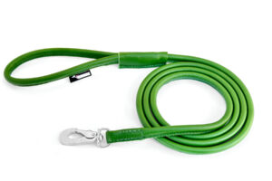 Round leather leash Ø6mm GREEN