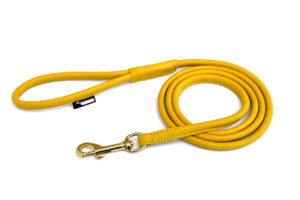 Round leather leash Ø6mm YELLOW