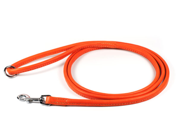 Round leather leash Ø4mm ORANGE - Image 1