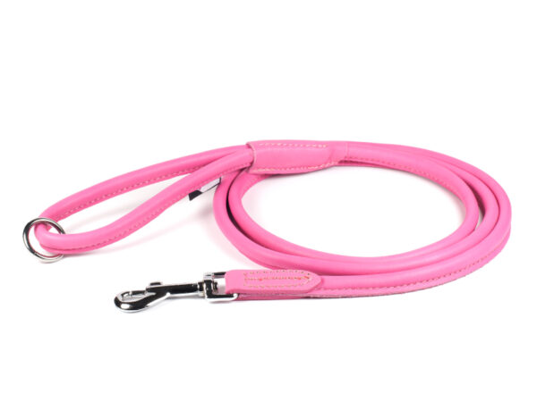 Round leather leash Ø6mm PINK - Image 1