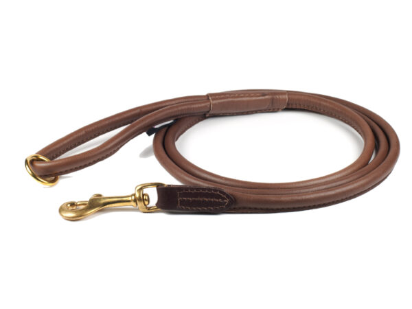 Round leather leash Ø6mm BROWN - Image 2