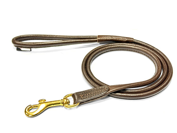 Round leather leash Ø6mm DARK BROWN - Image 1