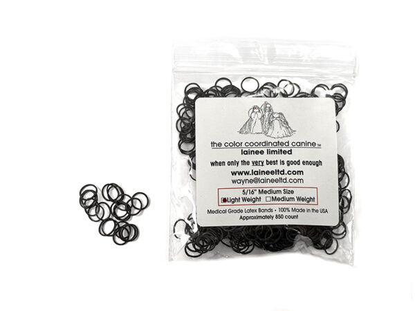 Lainee latex bands Medium/Light 8mm - BLACK - Image 1