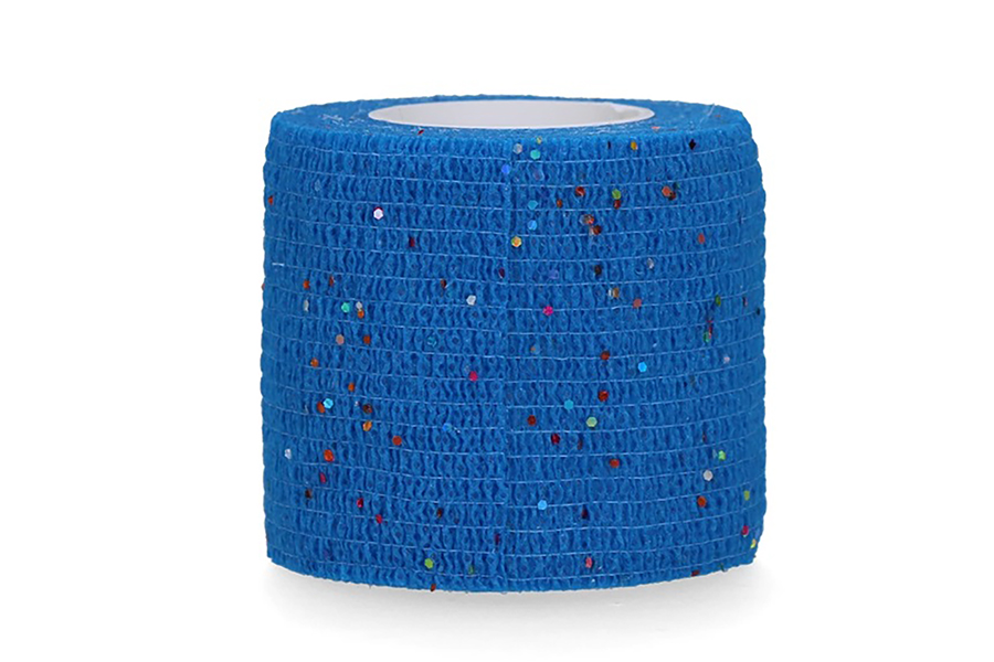 bandage 5cm blue glitter Bandage Animal Profi – Isekinnituv Side Karva Fikseerimiseks SININE särav - Pilt 1